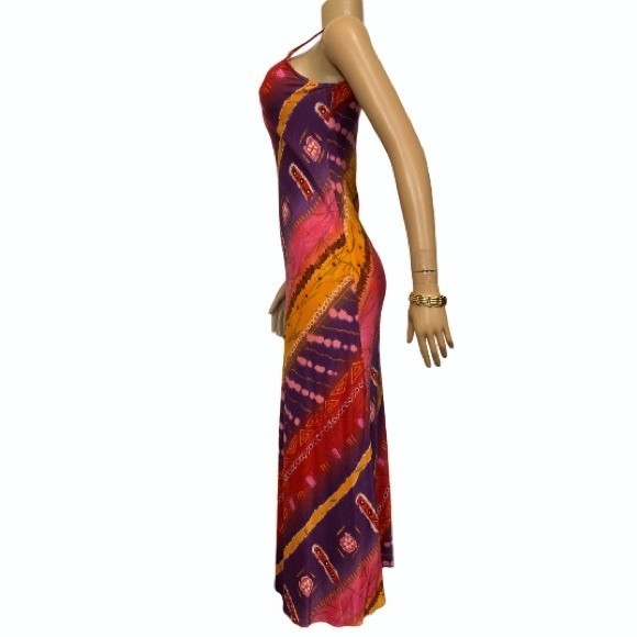 Vintage Hilo Hattie Original Maxi Dress Hawaiian l Orange Aloha Sunset S… - Picture 8 of 12